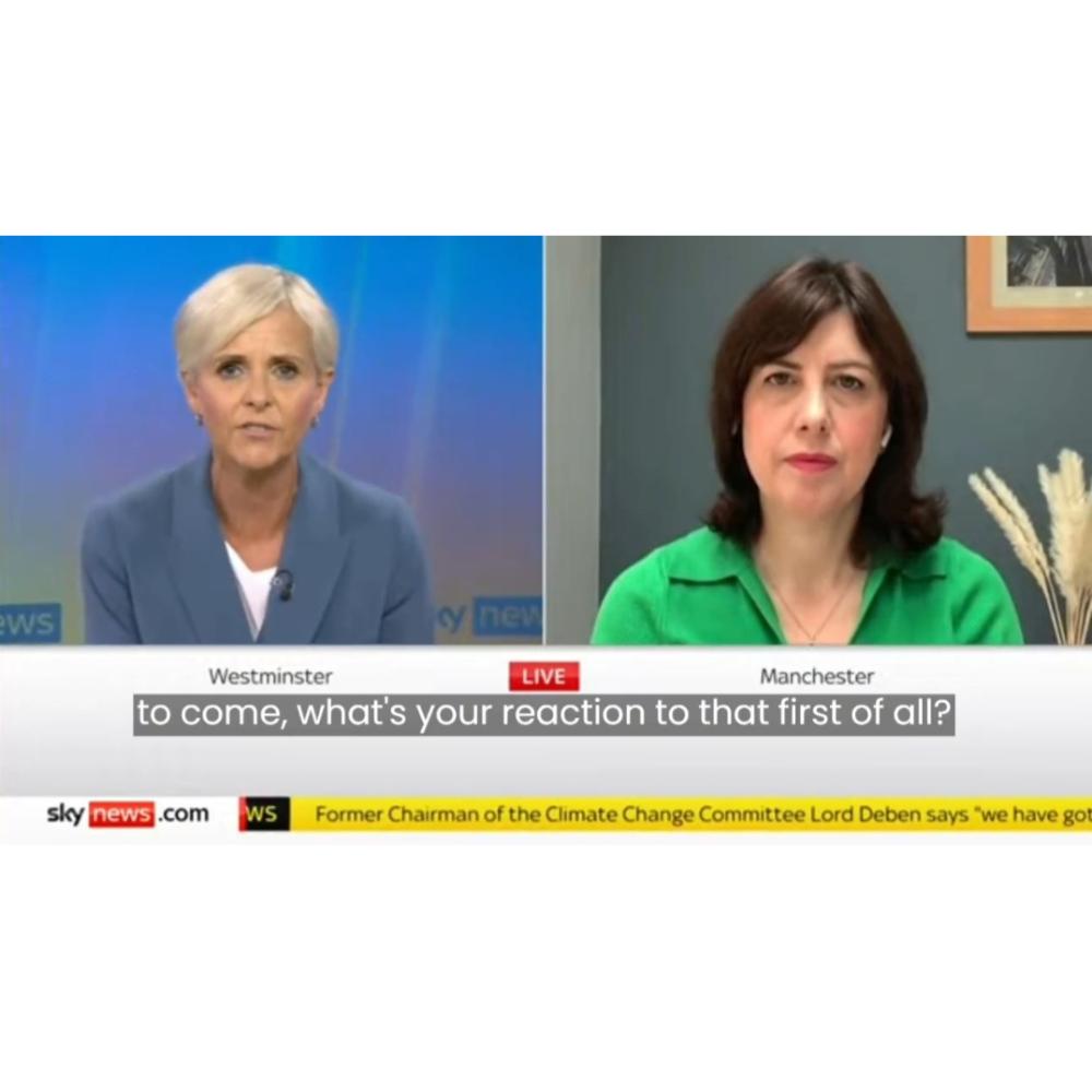 Sky News Interview with Lucy Powell MP regarding Climate Change, July 2023