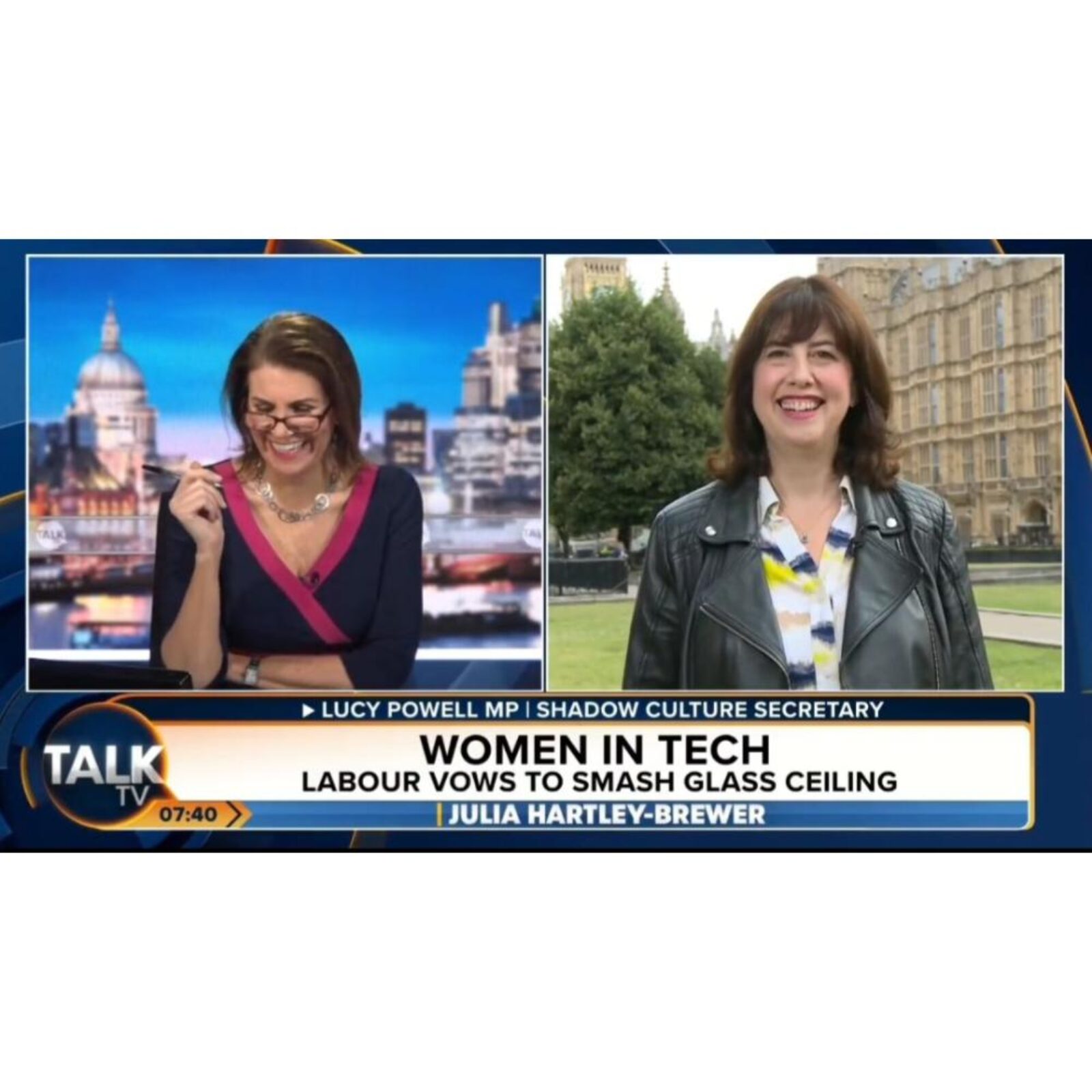 Talk TV interview with Lucy Powell in July 2023