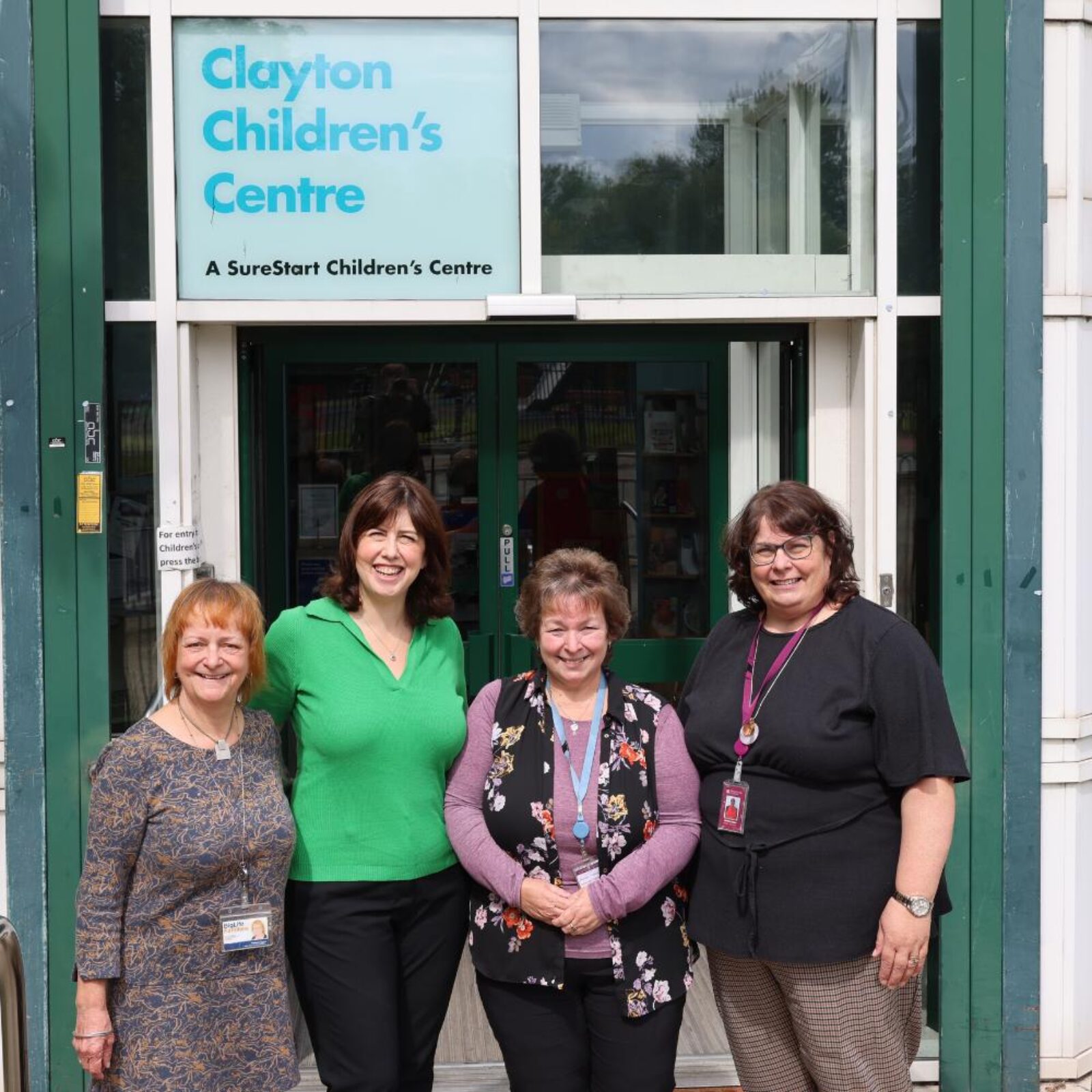 Lucy Powell visiting the Sure Start Centre in Claytion