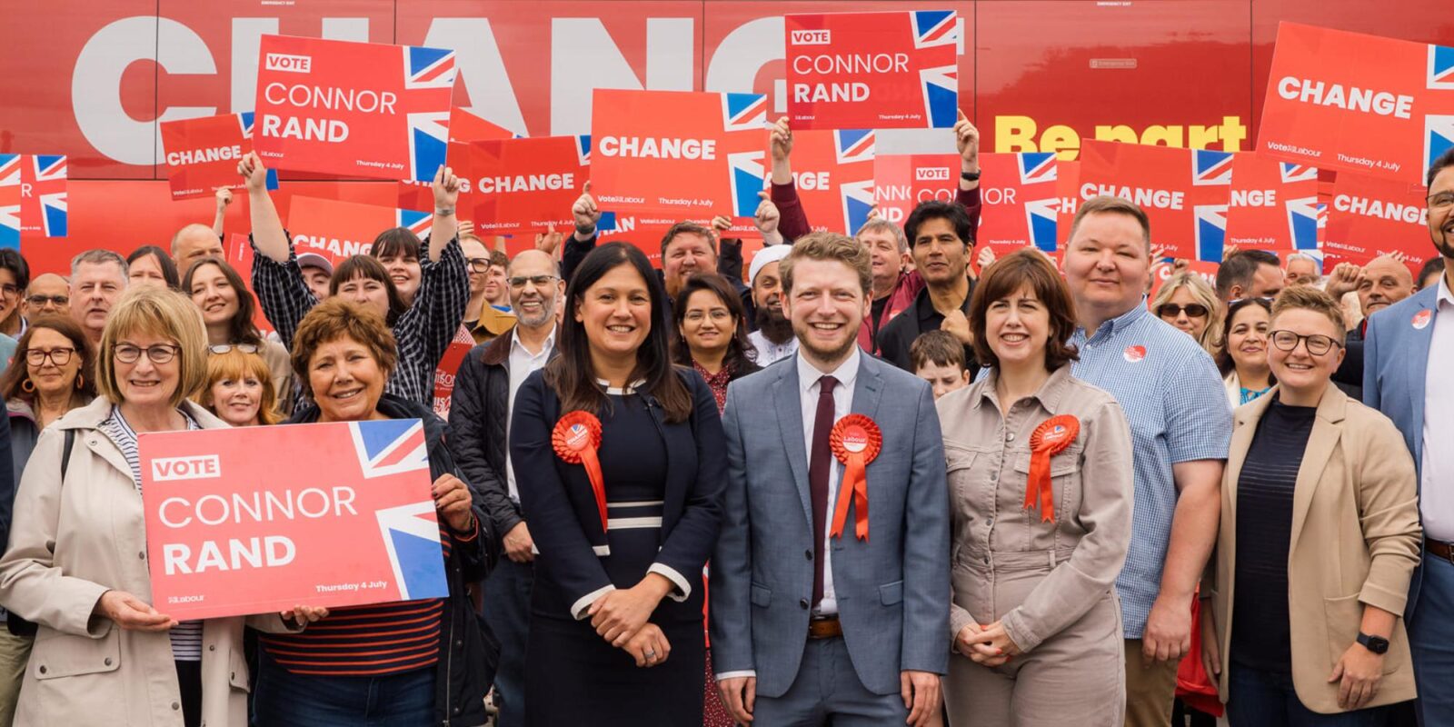 Lucy Powell MP with Lisa Nandy MP and Connor Rand MP